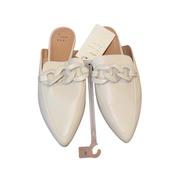 NWT A New Day Amber Slip-On Mule Flats Braided Woven Criss-Cross Chain Loafer - Picture 2 of 7